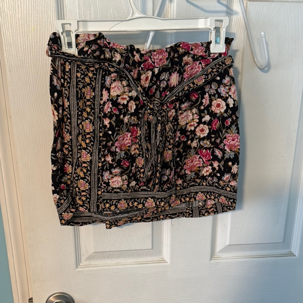 Floral Black and Pink Skirt